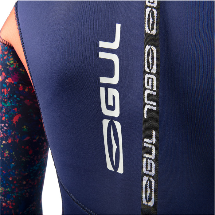 2024 Gul Junior Response 5/3mm Back Zip Wetsuit RE1278-C1 - Blue / Paintsplatter